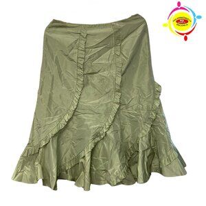 *RICKIE FREEMAN TERI JON MID GREEN SKIRT